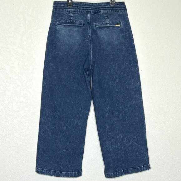 Anne Klein Women's Wide Leg Crop High Rise Blue Jean size 12 - Picture 9 of 16